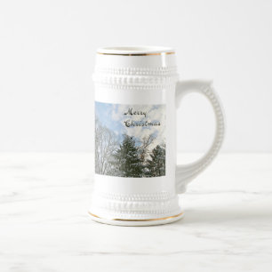 Chope À Bière Arbres en neige - Joyeux Noël