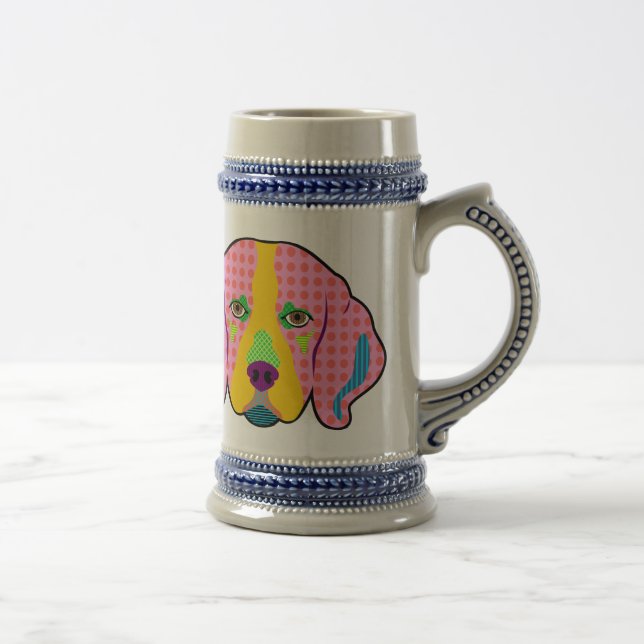 Chope À Bière Art de bruit de motif de beagle (Droite)