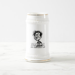 Chope À Bière Art de dessin animé avec citation « Heureusement…