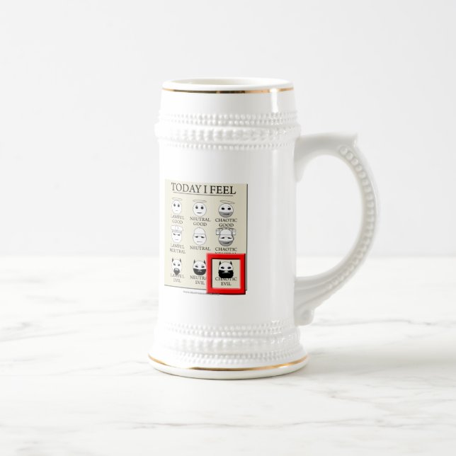 Chope À Bière Aujourd'hui je sens le mal chaotique (Droite)