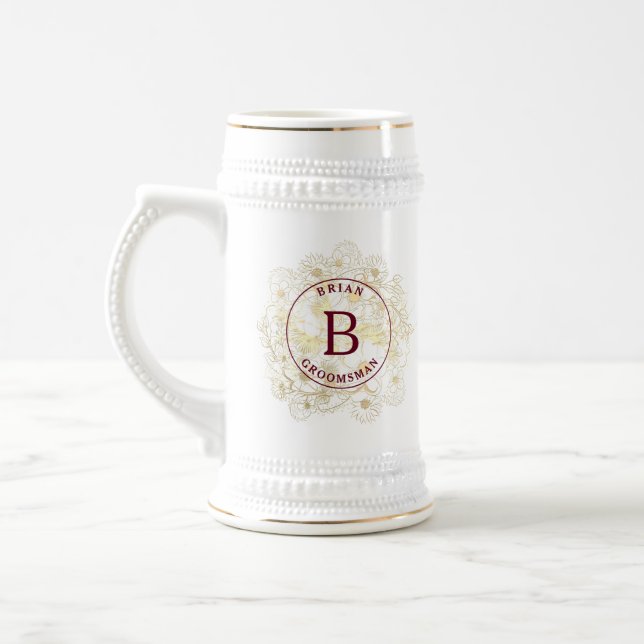 Chope à bière avec monogramme élégant pour garçon  (Gauche)