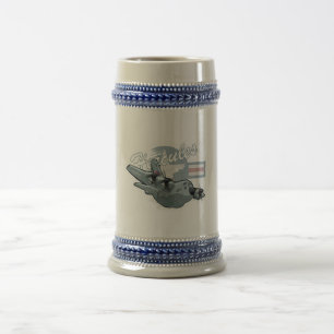 Chope À Bière Avion militaire de dessin