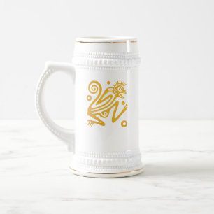 Chope À Bière Aztec Art Golden Monkey of Ancient Mexico