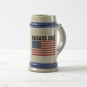 CHOPE À BIÈRE BADASS PATRIOTIC BEER STEIN