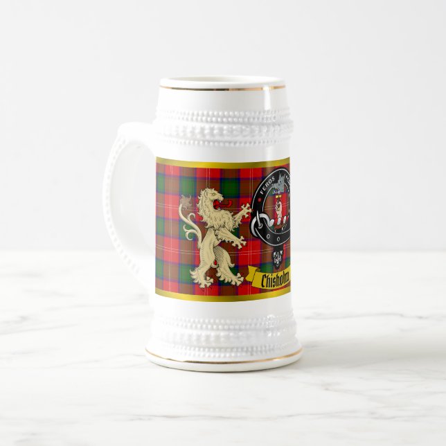 Chope À Bière Badge Et Enveloppement Du Clan De Chisholm Autour  (Devant gauche)
