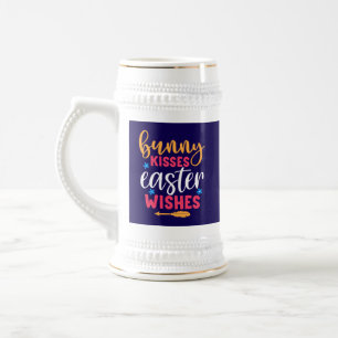 Chope À Bière Baisers de lapin Voeux de Pâques-69739