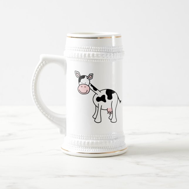 Chope À Bière Bande dessinée noire et blanche de vache (Gauche)