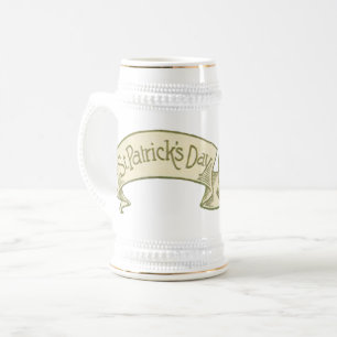 Chope À Bière Bannière dorée de vœux vintage pour la Saint-Patri
