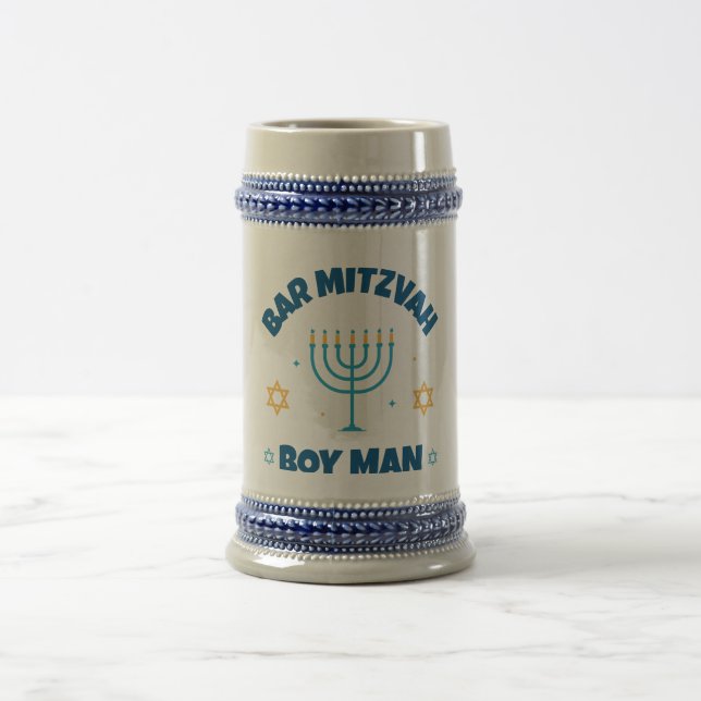 Chope À Bière Bar Mitzvah Etoile moderne de David (Centre)