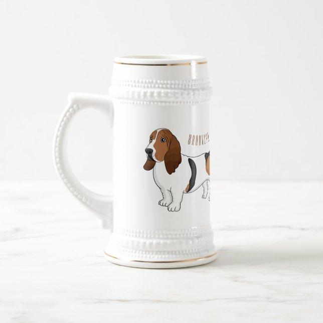 Chope À Bière Basset hound dessin de chien (Gauche)