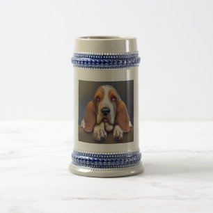 Chope À Bière Basset Hound - Portrait de chien