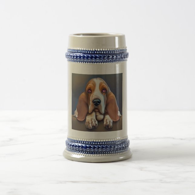 Chope À Bière Basset Hound - Portrait de chien (Centre)