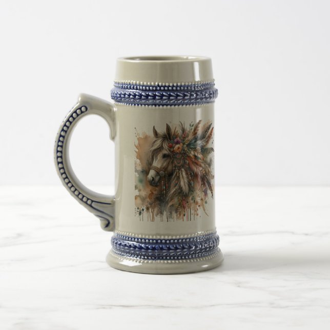 Chope À Bière Beau cheval boho  (Gauche)