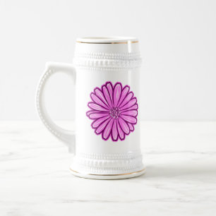 Chope À Bière Belle Fleur de marguerite, Illustration de demi-te