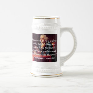 Chope À Bière Benjamin Franklin, 'démocratie est deux loups et