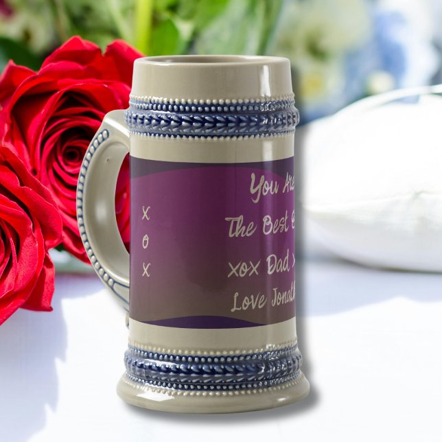 Chope À Bière Best Ever Papa Cadeau Rustique classique Nom de sc (Best Ever Dad Gift - Rustic ,Classic Script Name, Cool Beer Stein.)