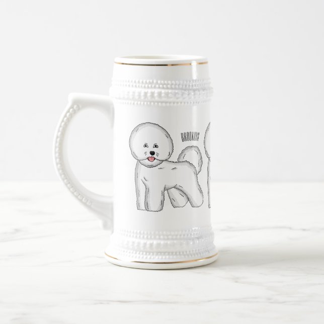 Chope À Bière Bichon frise dog dessin animé (Gauche)