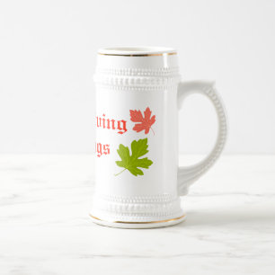 Chope À Bière Bienheureuse Bienheureuse Stein avec feuilles d'au