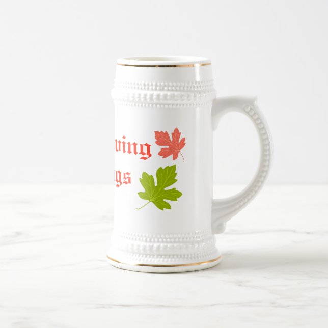 Chope À Bière Bienheureuse Bienheureuse Stein avec feuilles d'au (Droite)