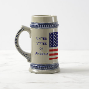 Chope À Bière Bière américaine Stein de drapeau de citoyen par