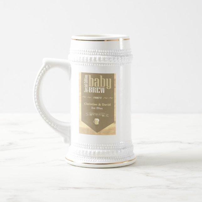 Chope À Bière Bière brassée bébé personnalisée Étiquette Drôle D (Gauche)