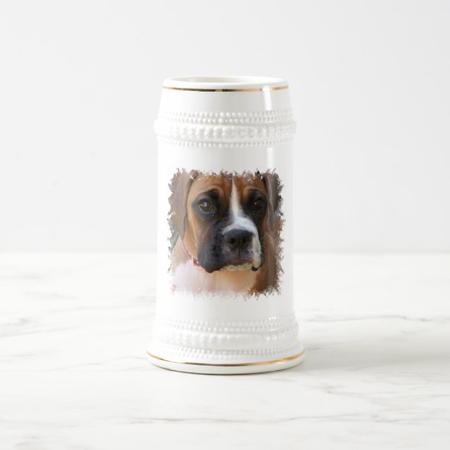 Chope À Bière Bière Stein de conception de chien de boxeur (Centre)