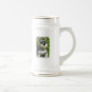Chope À Bière Bière Stein de Schnauzer miniature