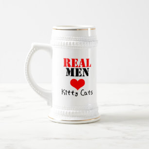 Chope À Bière Bière Stein de "vrais d'hommes d'amour chats de