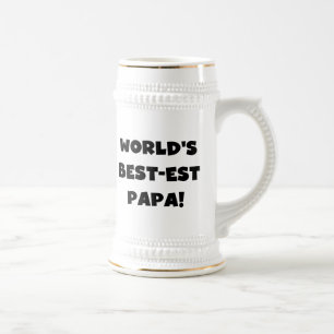 Chope À Bière Black Text World's Best of Papa Tshirts and Gifts