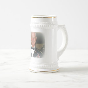Chope À Bière blanc/or 22oz, Stein