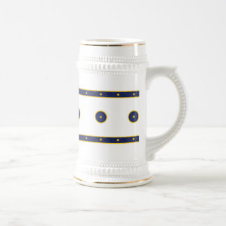 Chope À Bière Bleu foncé avec étoiles d'or