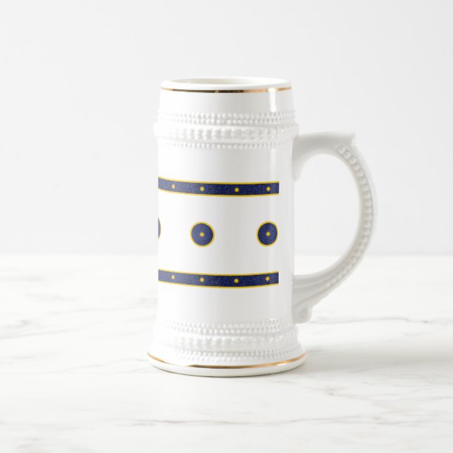 Chope À Bière Bleu foncé avec étoiles d'or (Droite)