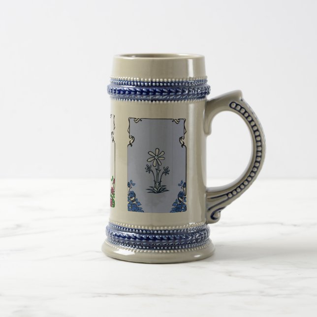 Chope À Bière Bleu personnalisable d'anniversaire (Droite)
