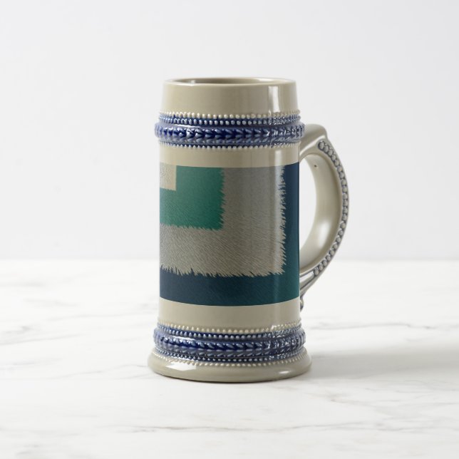 Chope À Bière bleu turquoise gris ex pastel (Devant droit)
