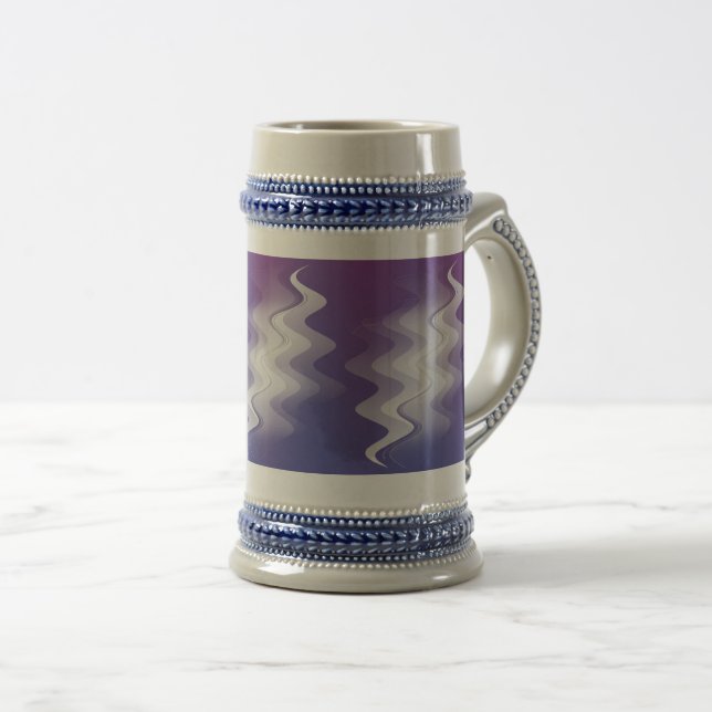 Chope À Bière Bleu violet blanc (Devant droit)