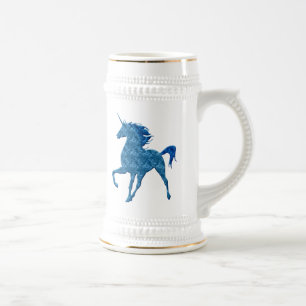Chope À Bière Blue Fire Unicorn Stein
