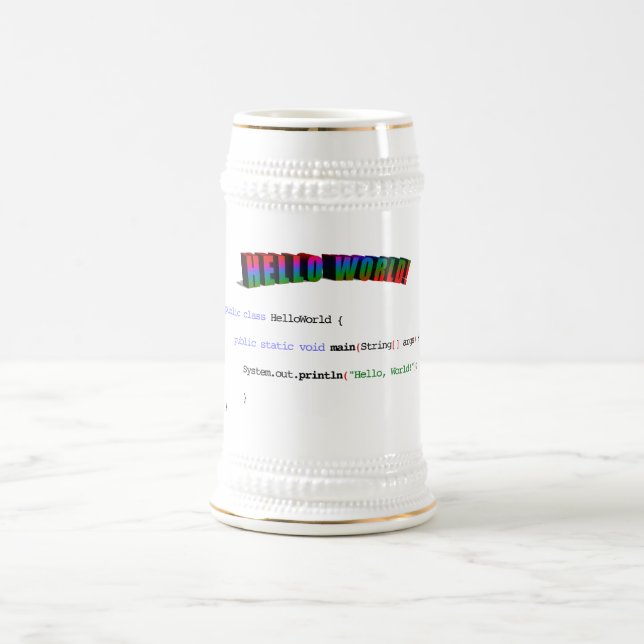 Chope À Bière Bonjour World geek saluant Java (Centre)