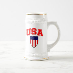 Chope À Bière Bouclier du drapeau américain patriotique U.S.A