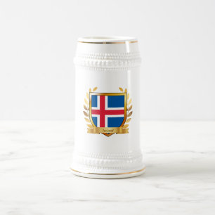 Chope À Bière Bouclier du drapeau de l'Islande