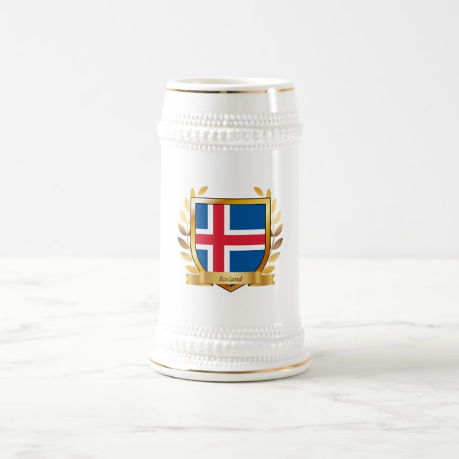 Chope À Bière Bouclier du drapeau de l'Islande (Centre)