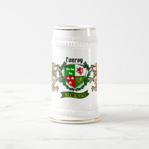 Chope À Bière Bouclier irlandais Conroy/O'Conry personnalisé