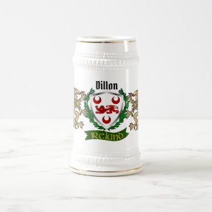 Chope À Bière Bouclier irlandais Dillon Bière personnalisée Stei