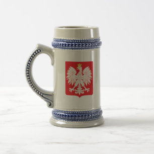 Chope À Bière Bouclier rouge de l'aigle polonais