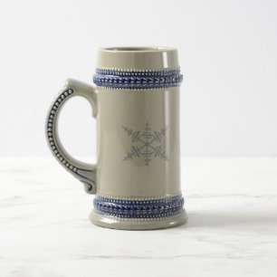 Chope À Bière Boue de verre givrée Snowflakes, 10 oz