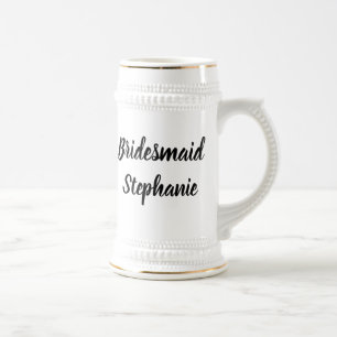 Chope À Bière Bridesmaid Black Elegant Script Cadeaux Mariage