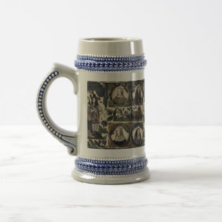 Chope À Bière Broderie de perles Charles II et Sa Reine