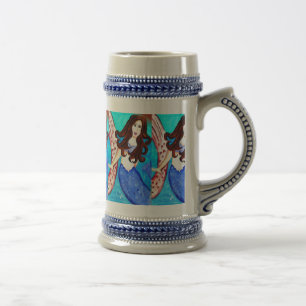 Chope À Bière brunette mermaids beer stein