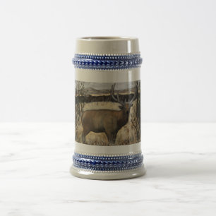 Chope À Bière Bull Elk Crock Stein, 22 oz