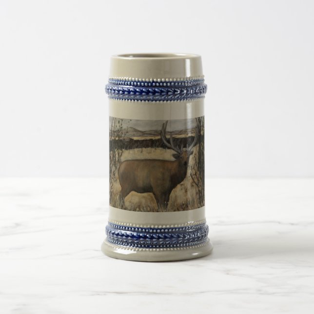 Chope À Bière Bull Elk Crock Stein, 22 oz (Centre)
