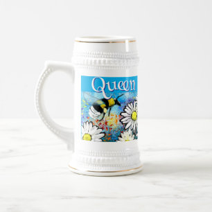 Chope À Bière Bumble Whimsical Bee in Daisies Personnalisé
